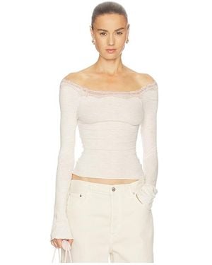 Free People Oh My Darling Long Sleeve Top - Natural