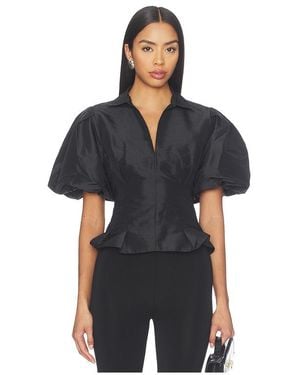 Jonathan Simkhai Nessa Short Sleeve Top - Black