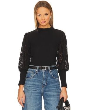 Bobi Lace Long Sleeve Jumper - Black