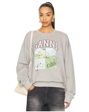 Ganni Isoli Bd Oversized Sweatshirt - White