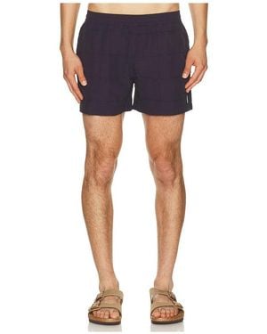 AUTO-REPLY 4 Grid Pintuck Sebastian Swim Trunk - Blue