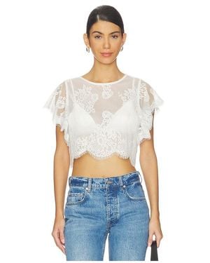 Free People Lunar Ash Lace Top - White
