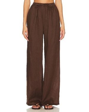 AEXAE Linen Drawstring Trouser - Brown