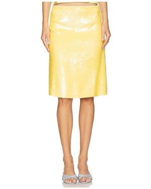 GUIZIO Falda Midi Isabelle En Color Amarillo Limon Talla (También En M, S, Xs)