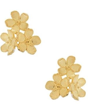 Shashi Chinoiserie Stud Earrings - Metallic