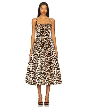 Bronx and Banco Inara Leopard Midi Dress - White