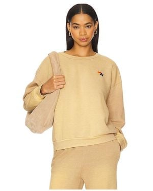 Aviator Nation Essential Relaxed Crew Sweatshirt - Natural