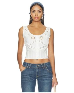 Frankie's Bikinis X Devon Lee Carlson Ever Cotton Blouse - Blue