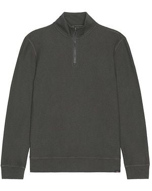 Faherty Textured Knit Quarter Zip Jumper - Black