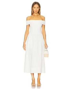 Astr Mixed Media Off Shoulder Dress - White