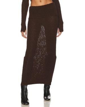 Nbd Reece Fold Over Maxi Skirt - Brown