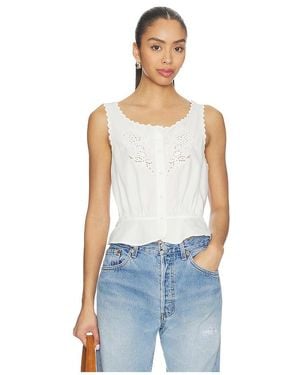 RE/DONE Jerry Tank Blouse Top - Blue