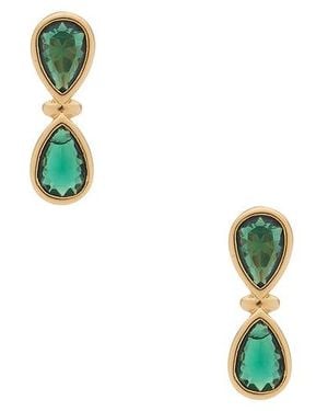 Ettika Pendientes Largos Infinity Crystal Studs En Color Verde Talla - Azul