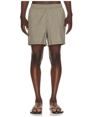 Bather Fossil Seersucker Swim Trunks - Natural