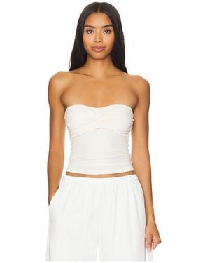 Lamade Rosy Strapless Crop Tank - White