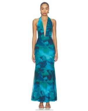 MORE TO COME Lailah Halter Maxi Dress - Blue