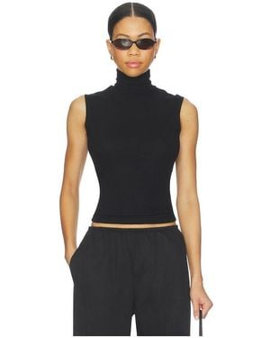 Leset Lauren Sleeveless Turtleneck - Black
