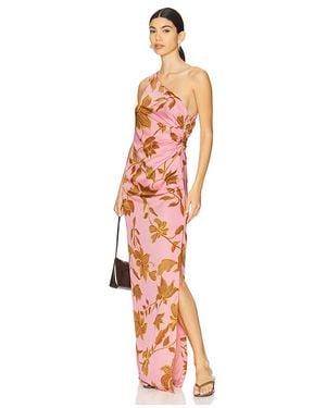 Rococo Sand One Shoulder Ruched Maxi Dress - White