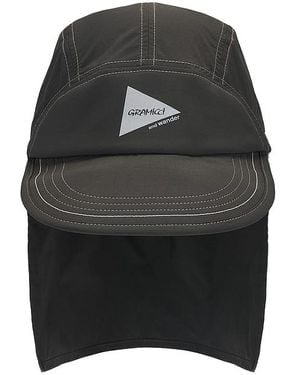 Gramicci X And Wander Brushed Nylon Sunshade Cap - Black