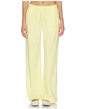 Beyond Yoga Breathe Easy Ribbed Wide Leg Pant - Yellow