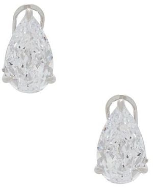 By Adina Eden Cz Fancy Pear Stud Earring - White