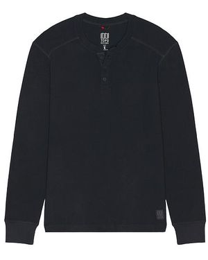 Topo Global Waffle Henley - Blue