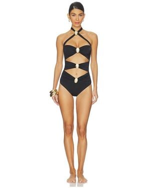 Cin Cin Diamond Moonstone Cut-Out Swimsuit - Black