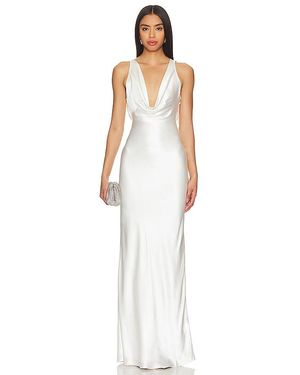 Michael Lo Sordo Drape Front Maxi Dress - White
