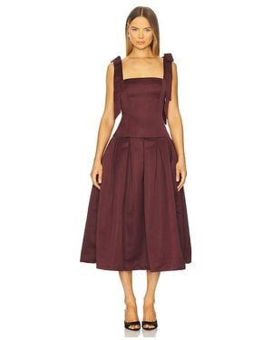 MORE TO COME Iva Midi Dress - Red
