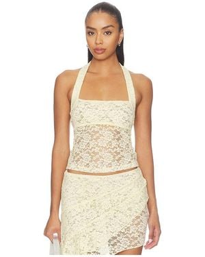 Lioness Palisades Halter Top en Neutral - Neutre