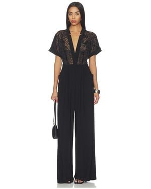 Norma Kamali Jumpsuit Geralyn Short Sleeve - Schwarz