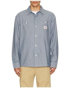 Brixton Trademark Long Sleeve Shirt - Blue