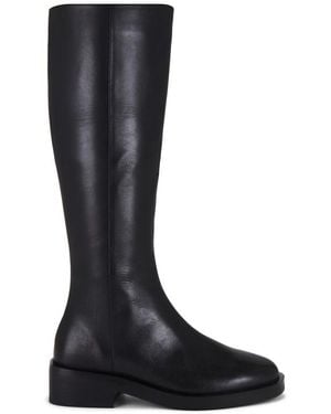Tony Bianco Leather Almond-Toe Block-Heel Boots - Black