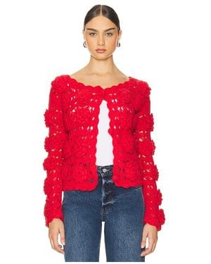 TACH Häkel-Cardigan Eider - Rot