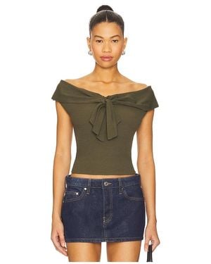 Line & Dot Parcie Top - Green