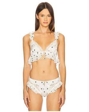 For Love & Lemons Butterfly Lace Ruffle Bralette - Orange