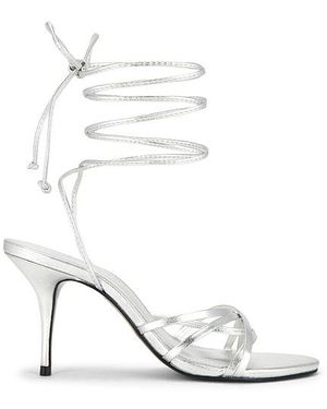 Black Suede Studio Tally 80 Sandal - White