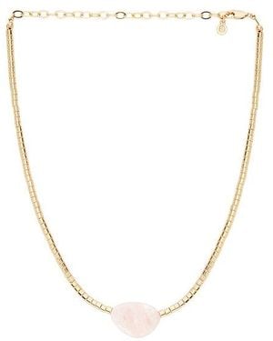 Ettika Beaded Rose Nugget Necklace - White