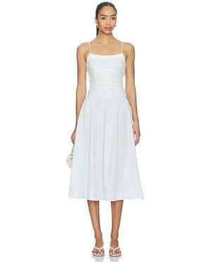 For Love & Lemons Georgia Gingham Midi Dress - White