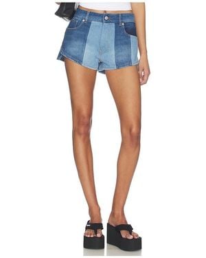 Coperni Denim Patchwork Mini Shorts - Blue