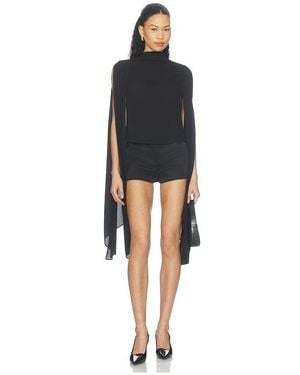 LAPOINTE Georgette Cape Sleeve Top - Black