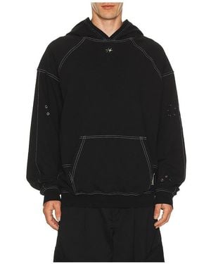 UPRISERS Uprs Floral Eyelet Hoodie - Black