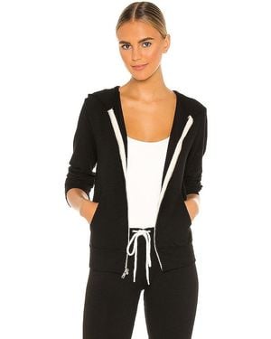 Monrow Supersoft Zip Up Hoodie - Black