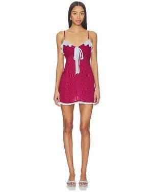 Frankie's Bikinis Picnic Hour Chiffon Mini Dress - Red