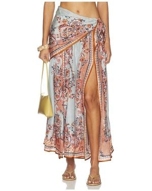 Zimmermann Aster Scarf Midi Skirt - Blue