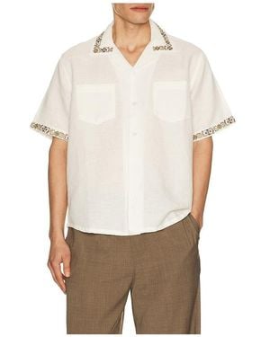 Corridor NYC Harmony Embroidered Short Sleeve Shirt - White