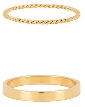 petit moments Anillos Stacker En Color Oro Metálico Talla (También En 7, 8, 5) - Blanco