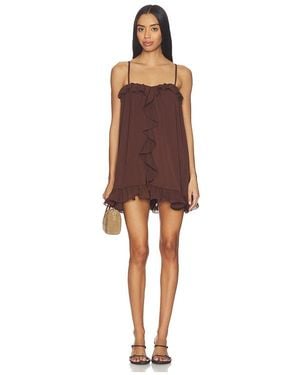 Runaway the Label Kristia Flounce Ruffle Mini Dress - Red