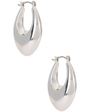 Ettika Pendientes De Aro Open Teardrop En Metálico Talla En - Blanco