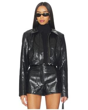 Lovers + Friends Arden Faux Croc Jacket - Black